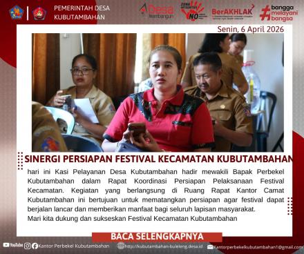 MATANGKAN PERSIAPAN, DESA KUBUTAMBAHAN BERSINERGI DALAM RAPAT KOORDINASI FESTIVAL KECAMATAN